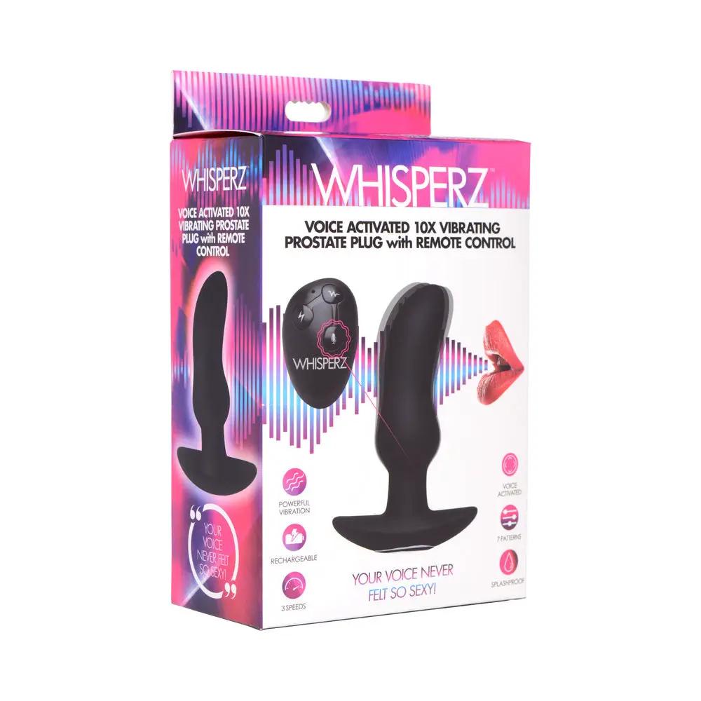 Whisperz Voice Activated 10x Vibrating Prostate Plug with Remote by XR Brands