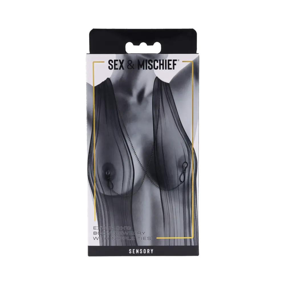 Sportsheets Sex & Mischief Ex's & Oh's Body Jewelry with Nipple Ties by Sportsheets