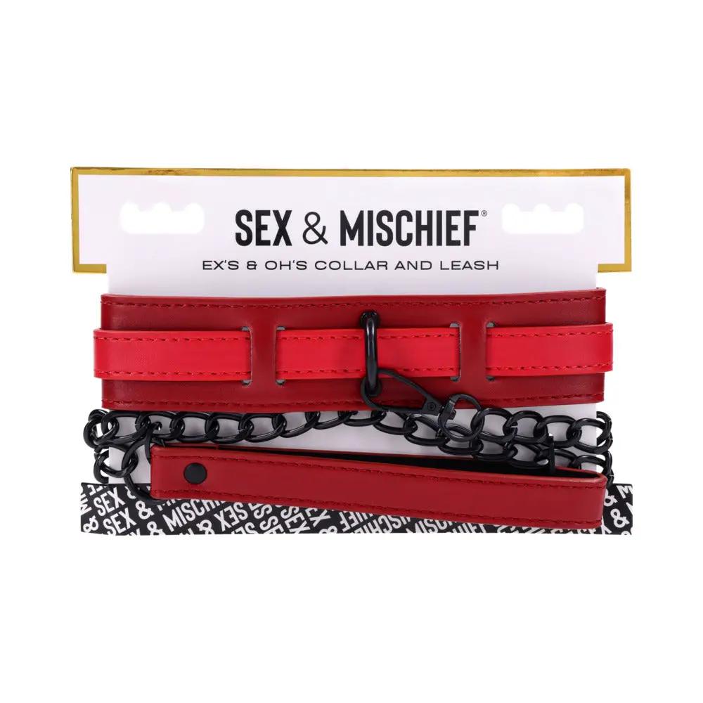 Sportsheets Sex & Mischief Ex's & Oh's Collar and Leash by Sportsheets