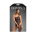 Fantasy Lingerie Domina One-Shoulder Mesh Teddy & Matching Rope Cuffs; Silver Hardware L/XL by Fantasy Lingerie