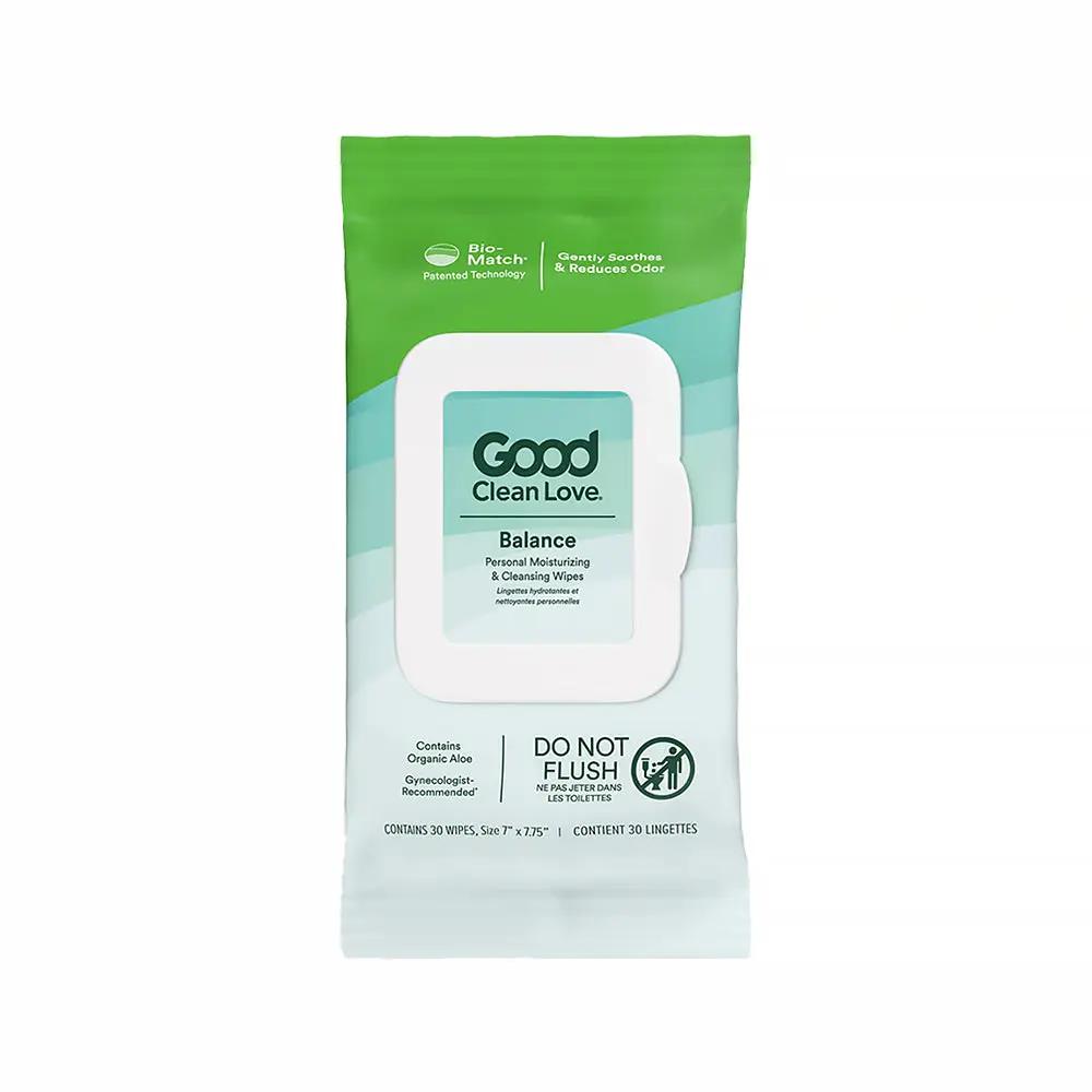 Good Clean Love Balance Personal Moisturizing & Cleansing Wipes 30 ct by Good Clean Love