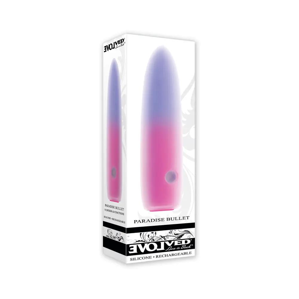 Evolved Paradise Bullet Rechargeable Dual Layer Silicone Bullet Vibrator Pink/Purple by Evolved
