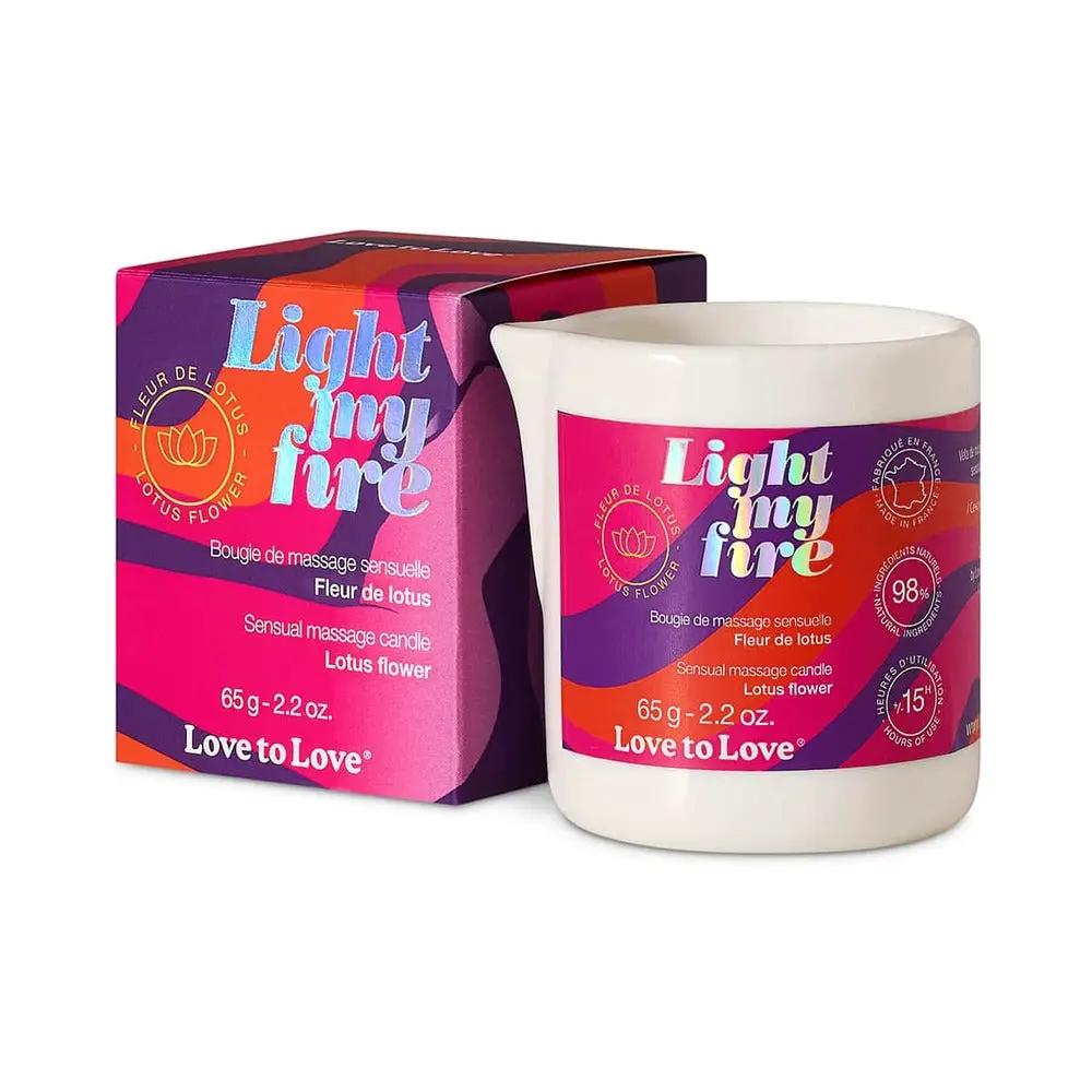 Love to Love Light My Fire Sensual Massage Candle Lotus Flower 2.2 oz. by Lovely Planet