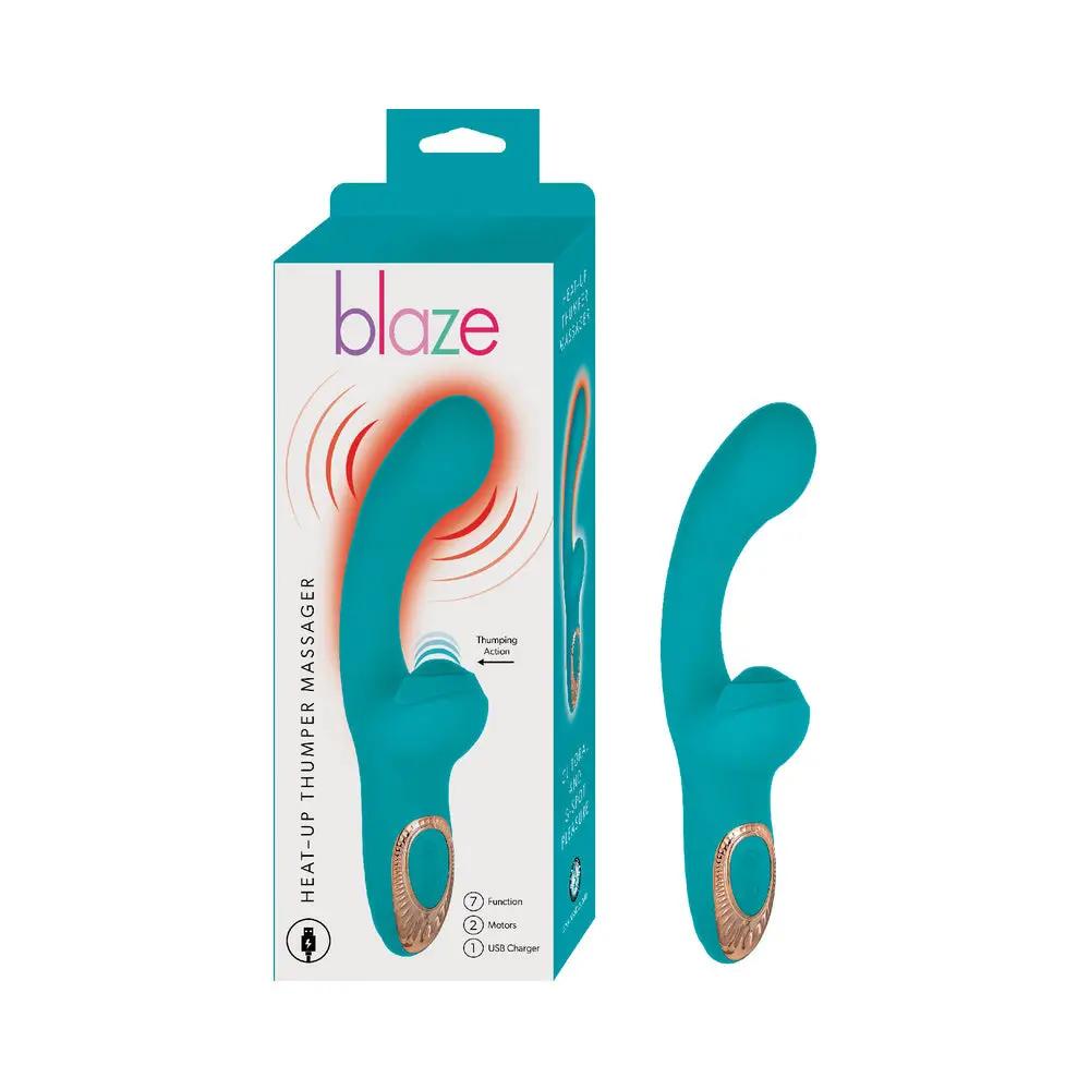 Blaze Heat-Up Thumper Massager Aqua by Nasstoys