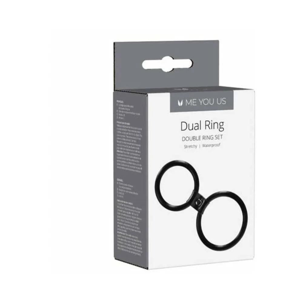 Me You Us Dual Ring Double Cockring Set Black by Me You Us