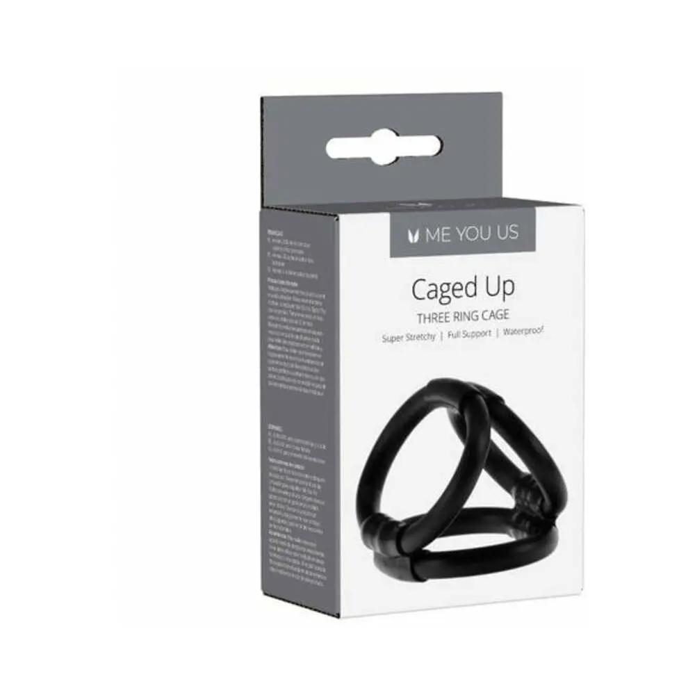Me You Us Caged Up 3-Ring Cock Cage Black by Me You Us
