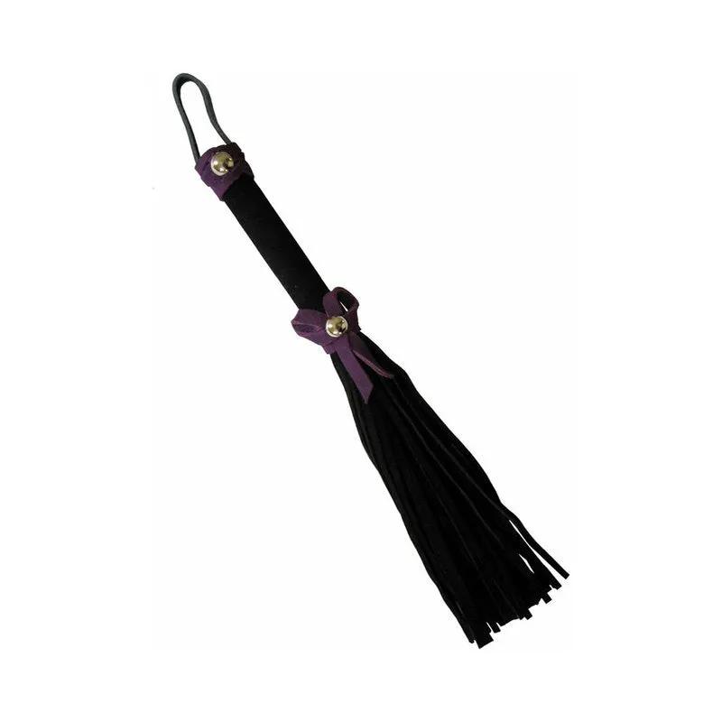 Love Knot Mini Flogger Black with Purple Bow by Ruff Doggie Styles
