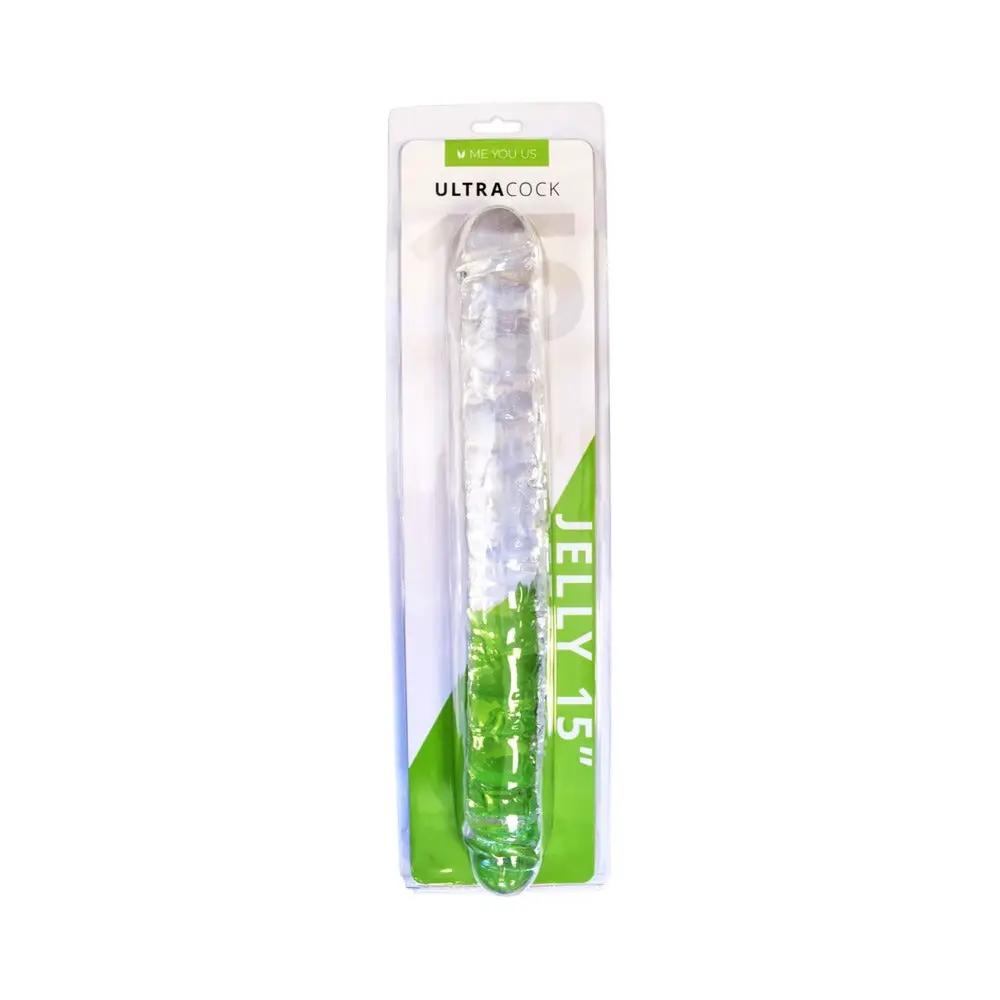 Me You Us Ultra Cock 15 in. Jelly Double Ended Dildo Clear by Me You Us