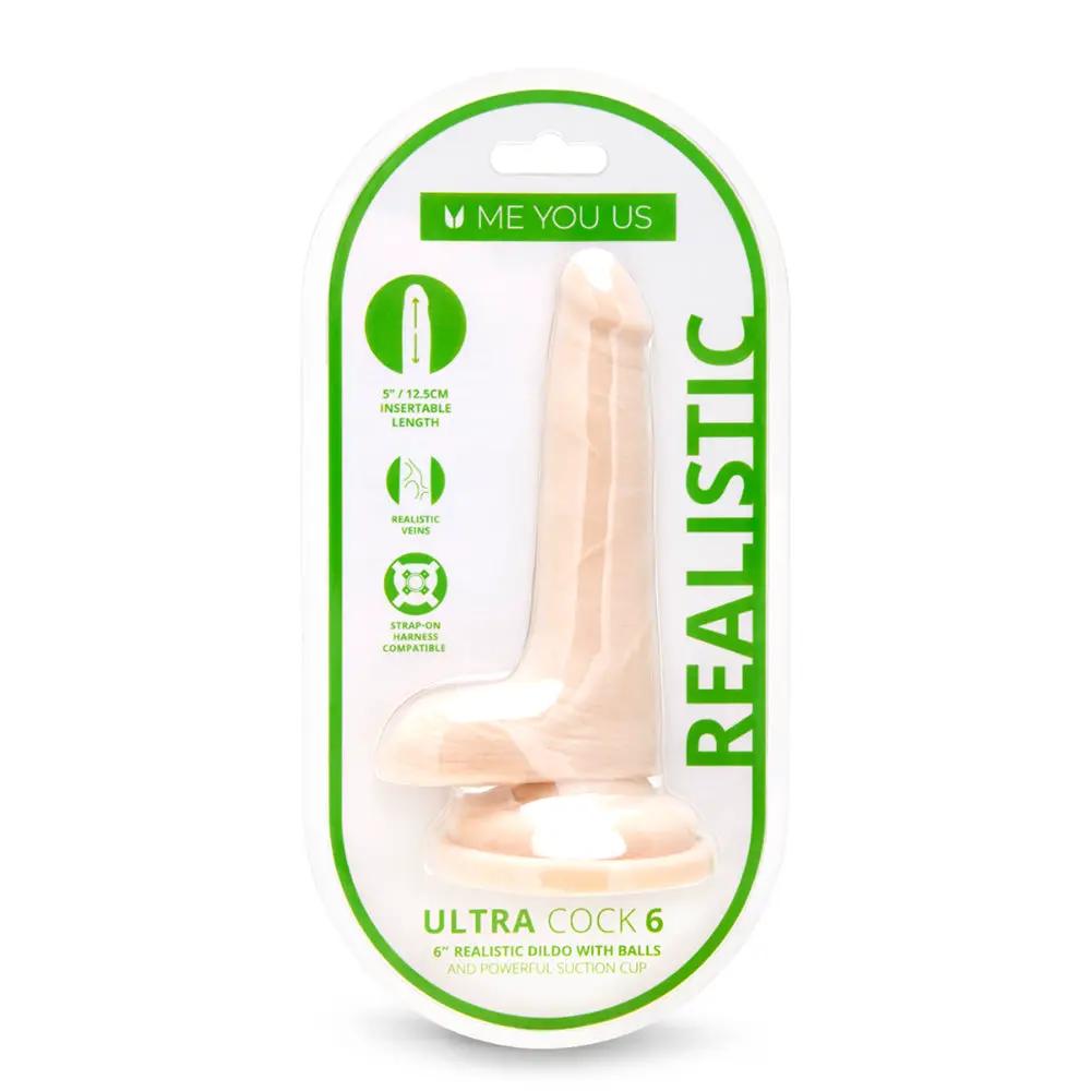 Me You Us Ultra Cock 6 in. Realistic Dual Density Dildo with Balls Vanilla by Me You Us
