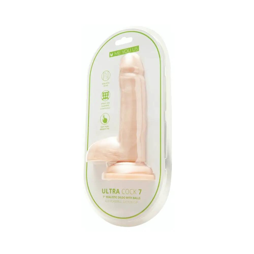 Me You Us Ultra Cock 7 in. Realistic Dual Density Dildo with Balls Vanilla by Me You Us