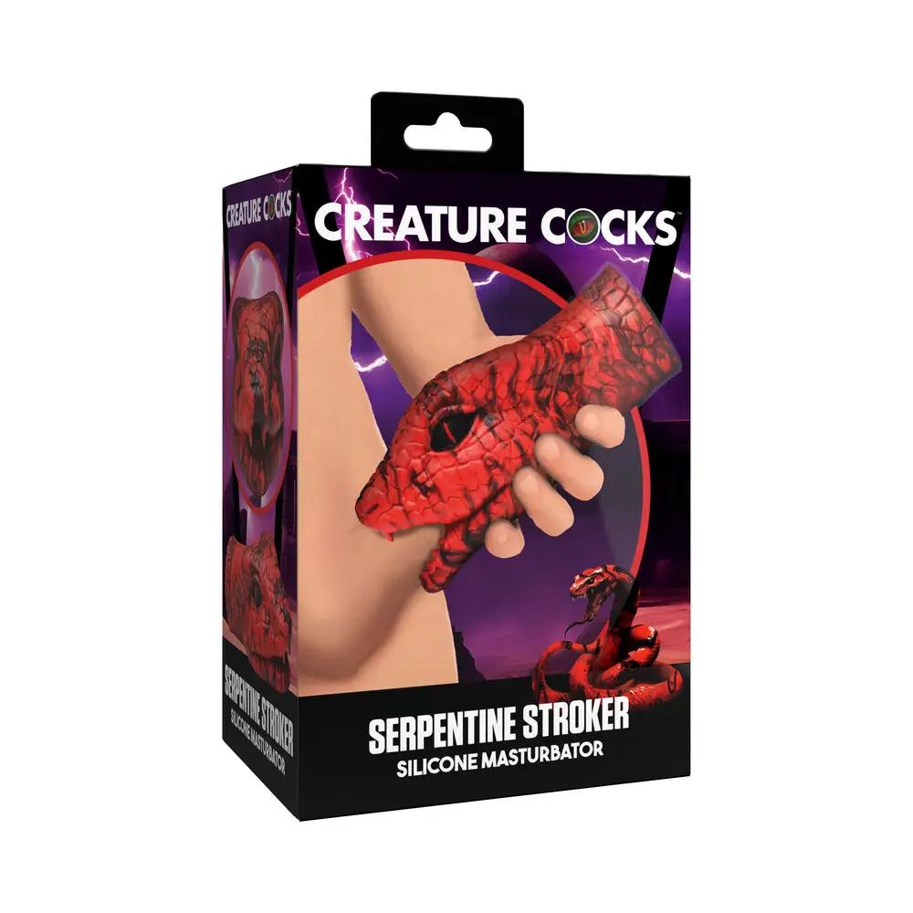 Creature Cocks Serpentine Stroker Silicone Masturbator Red by XR Brands