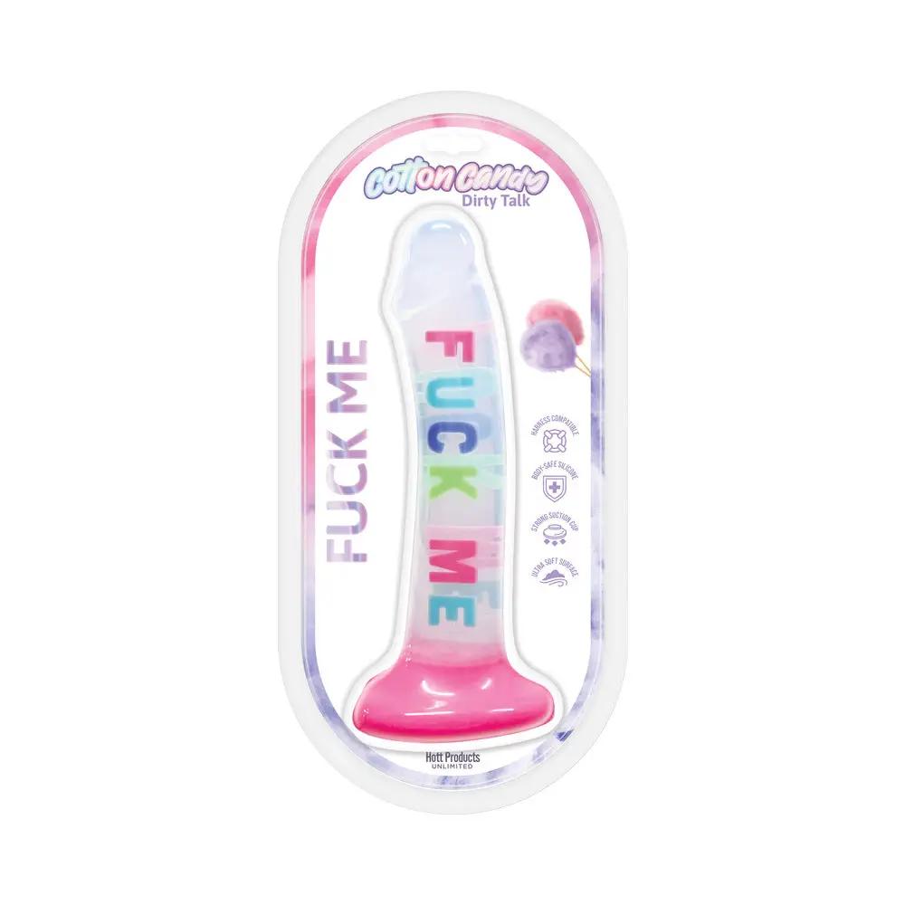 Cotton Candy Dirty Talk Fuck Me 8 in. Silicone Dildo by Hott Products