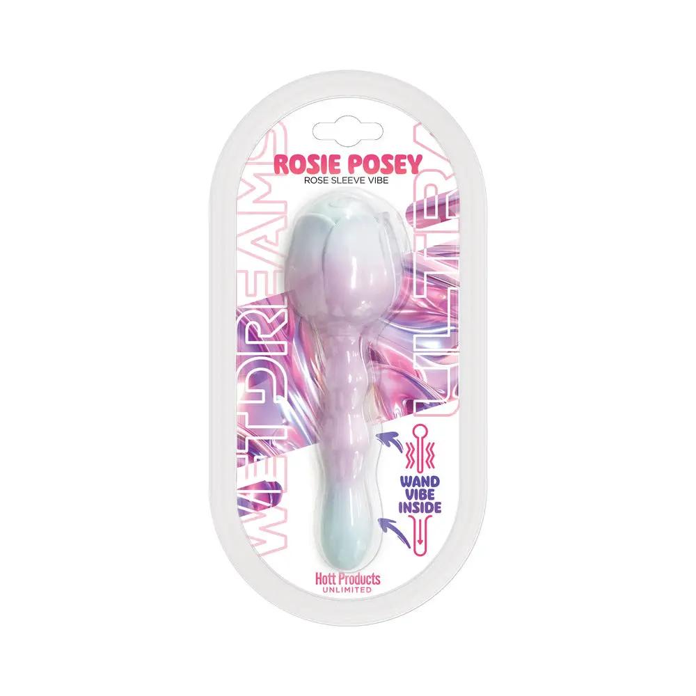 Wet Dreams Ultra Rosie Posey Liquid Silicone Rose Sleeve Vibe by Hott Products