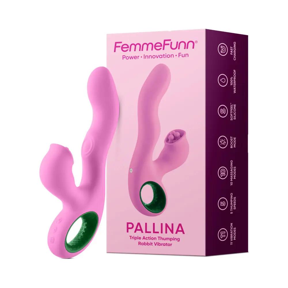 FemmeFunn Pallina Triple Action Thumping Rabbit Vibrator Pink by FemmeFunn