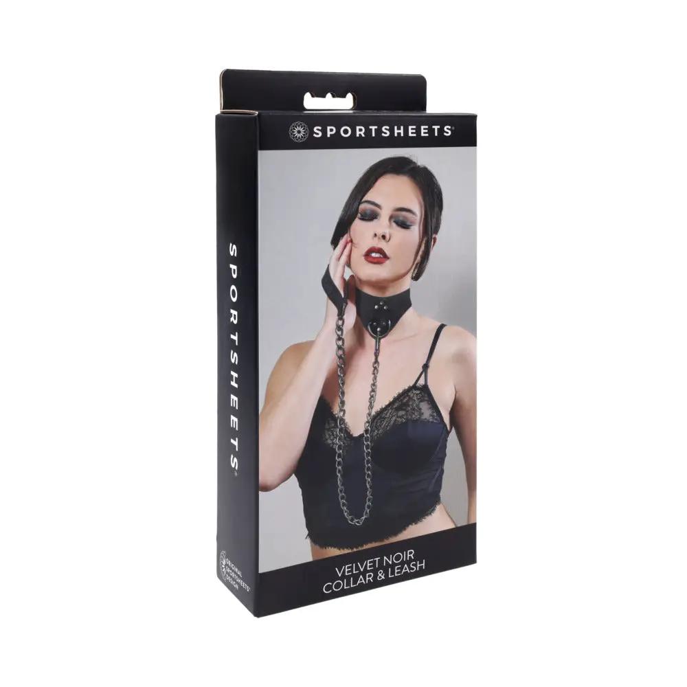 Sportsheets Velvet Noir Collar & Leash by Sportsheets