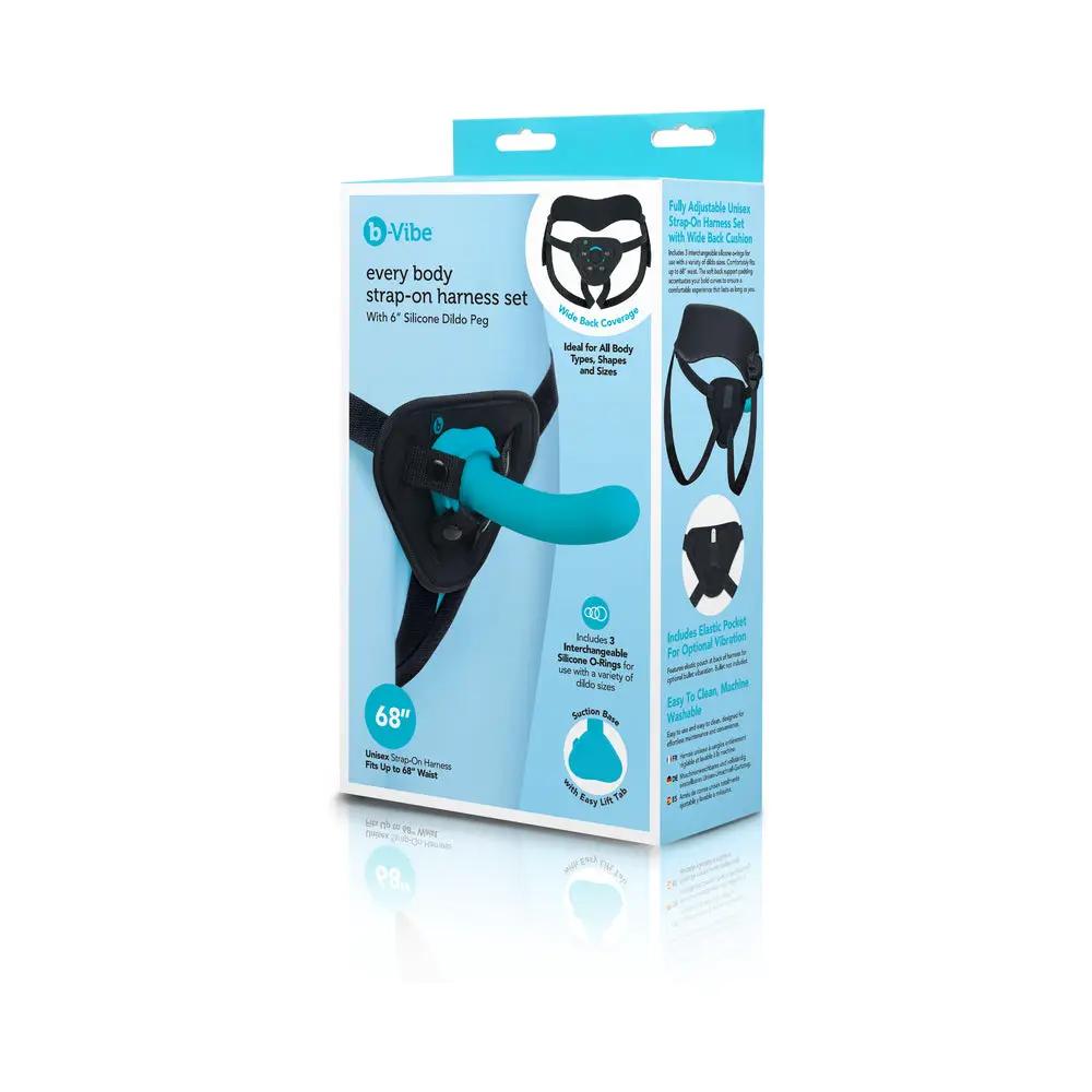 b-Vibe Every Body Strap-On Harness Set with 6 in. Silicone Dildo Peg by b-Vibe