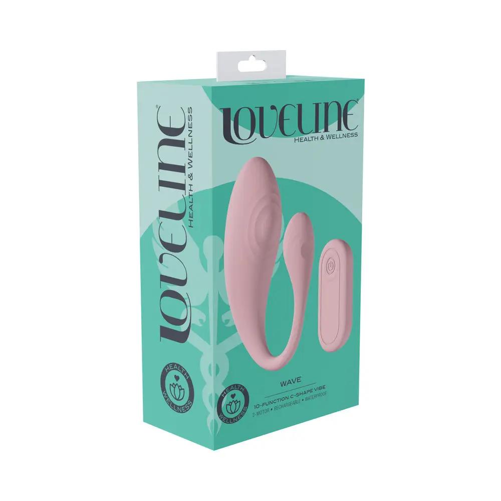 LoveLine Wave C-shape Vibe Waterproof Remote Pink by Shots