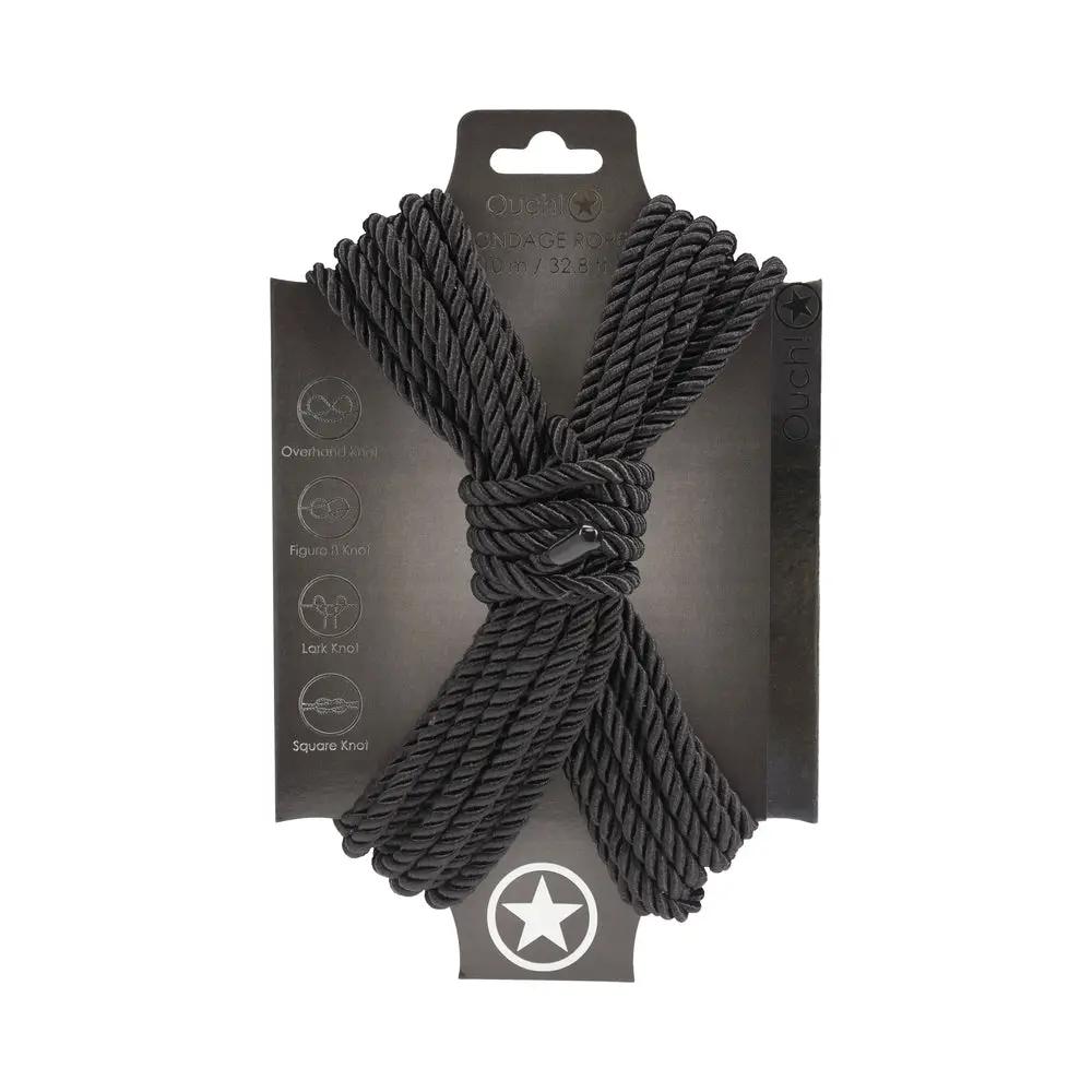 Ouch! Bondage Rope 10 m Nylon Black by Shots