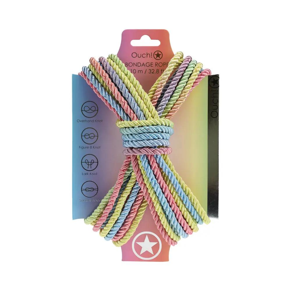 Ouch! Bondage Rope 10 m Nylon Multicolor Pastel by Shots