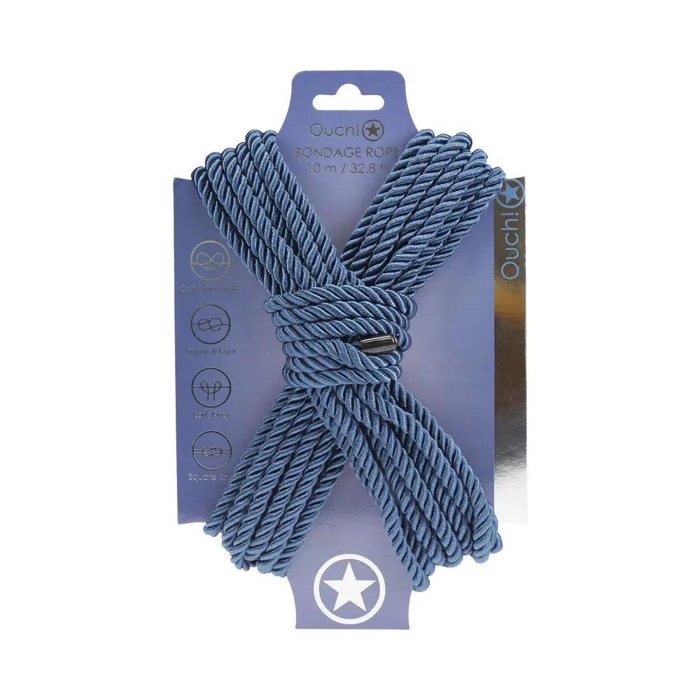 Ouch! Bondage Rope 10 m Nylon Navy Blue by Shots