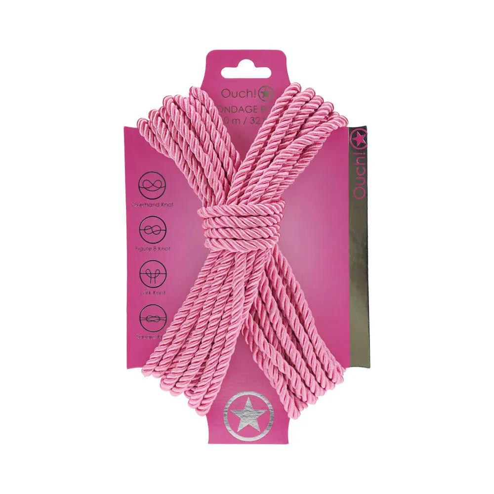 Ouch! Bondage Rope 10 m Nylon Pink by Shots