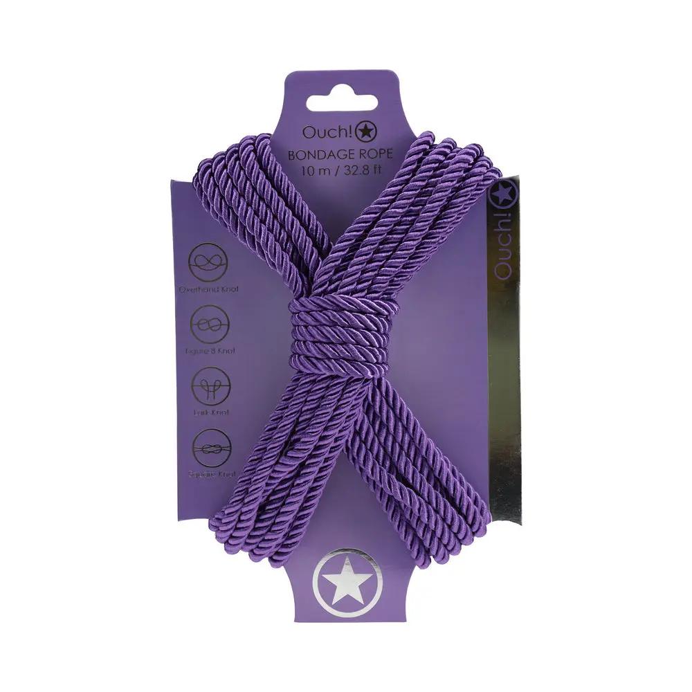 Ouch! Bondage Rope 10 m Nylon Purple by Shots