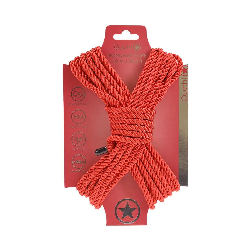 Ouch! Bondage Rope 10 m Nylon Red by Shots