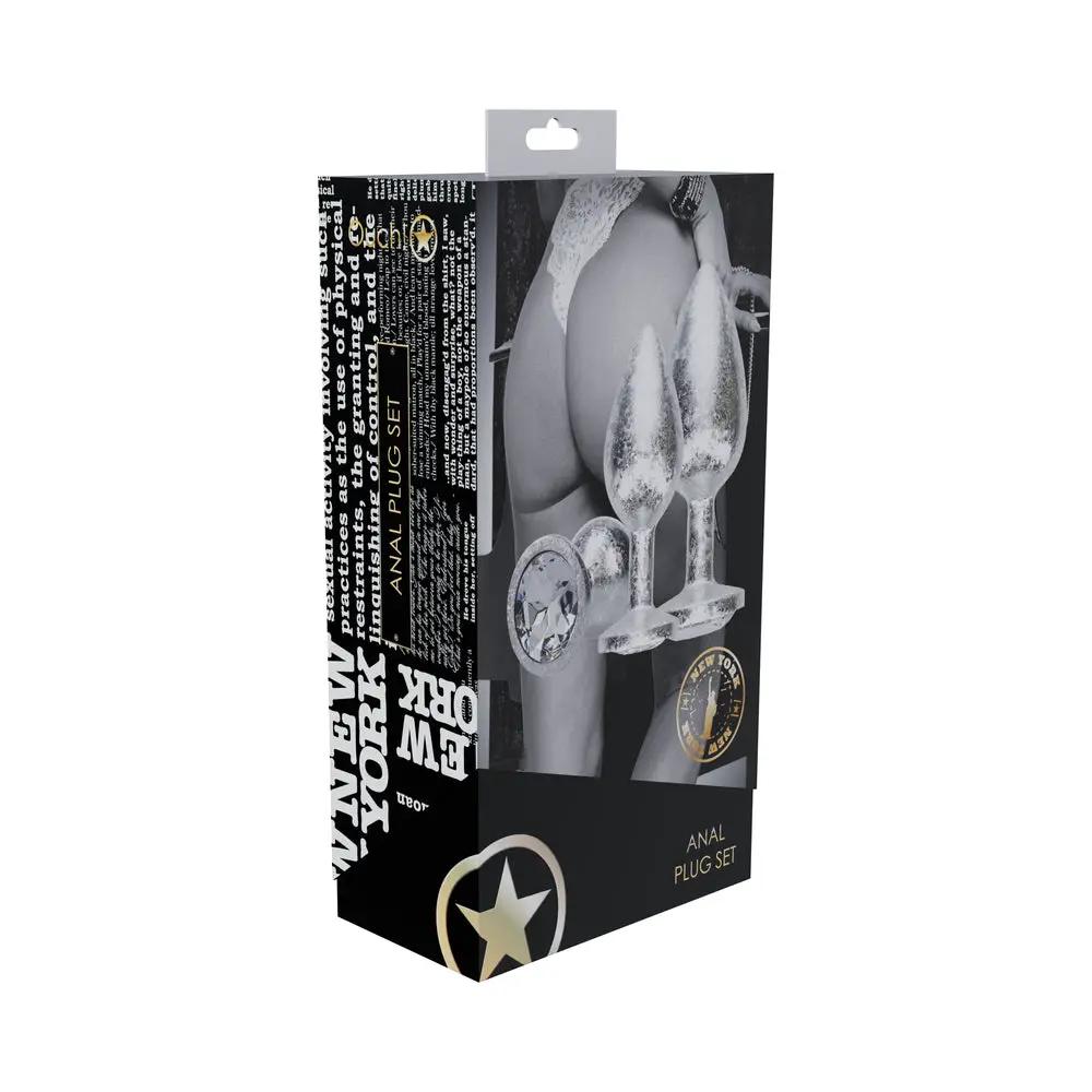 Ouch! International New York Collection Metal Anal Plug Set Silver by Shots