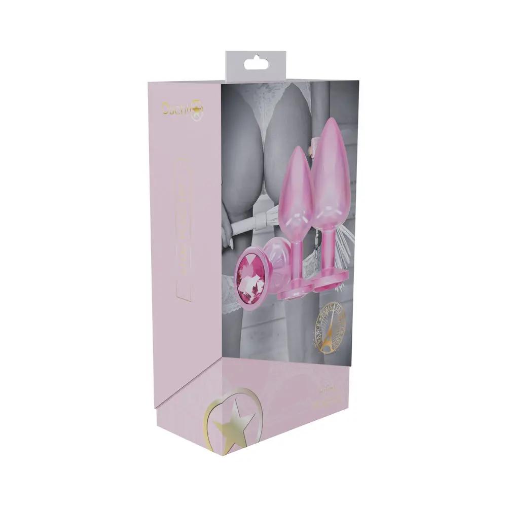 Ouch! International Paris Collection Metal Anal Plug Set Pink by Shots