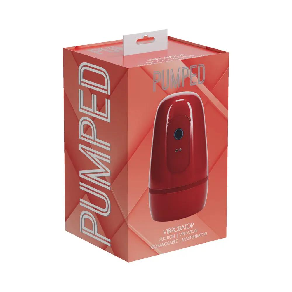 PUMPED Vibrobator Masturbator Negative Pressure Suction Vibration Metallic Red by Shots