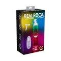 RealRock Wireless Rechargeable Remote Control LED Vibrating 7 in. Dildo Clear by Shots