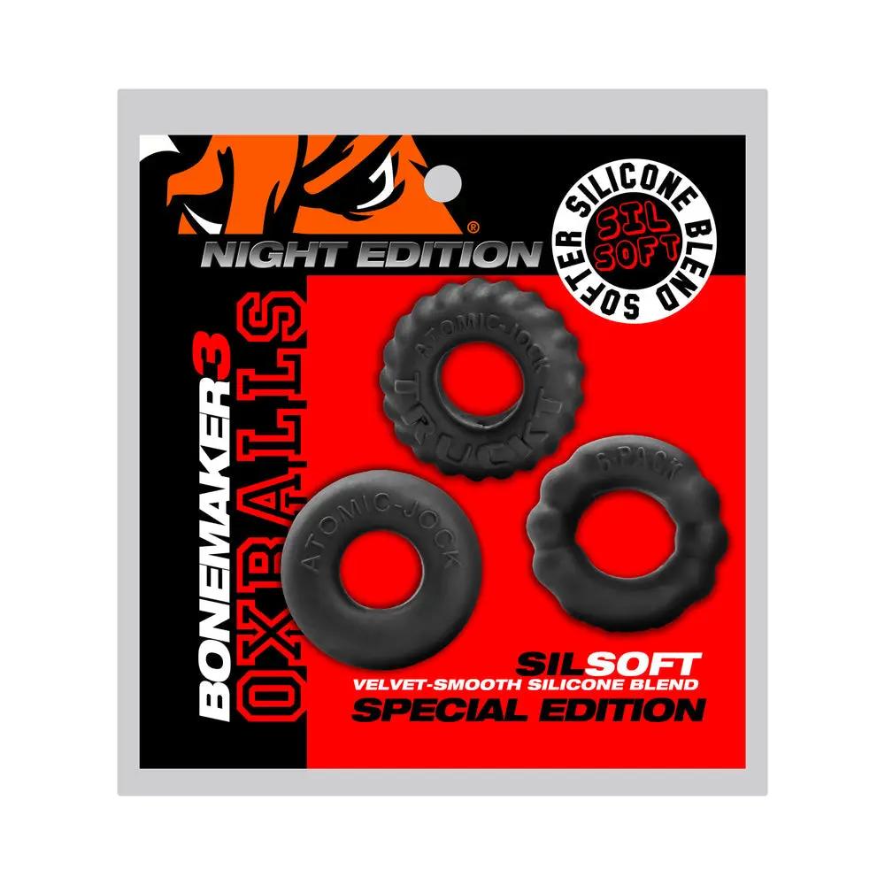 Oxballs Bonemaker 3-Pack Boner Cockring Kit Special Edition Night by Oxballs