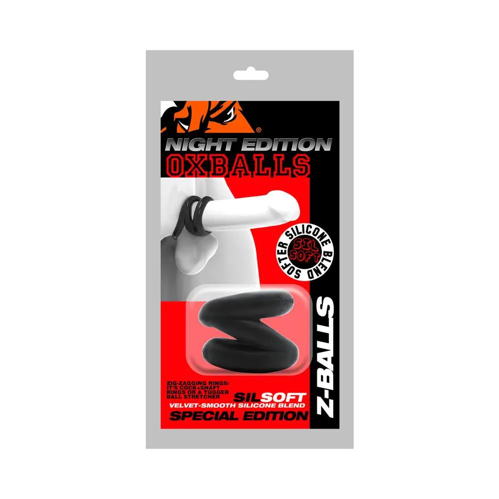 Oxballs Z-Balls Zig-Zag Cockring / Ballstretcher Special Edition Night by Oxballs