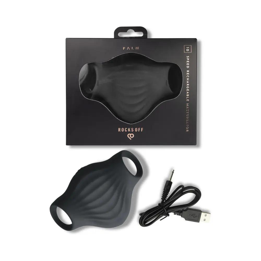 Rocks-Off Palm Vibrating Masturbator Black by Rocks-Off