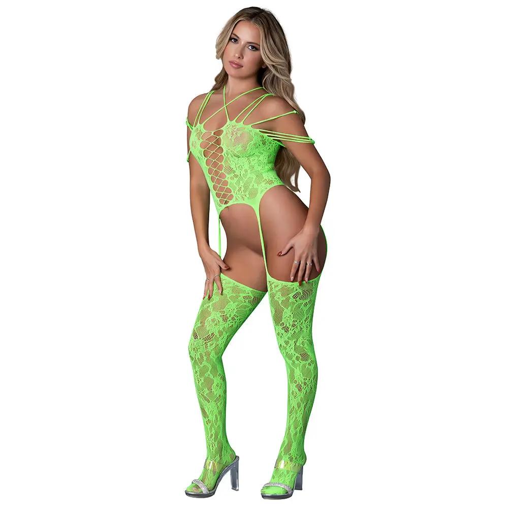 Magic Silk Seamless Bodystocking Neon Lime O/S by Magic Silk
