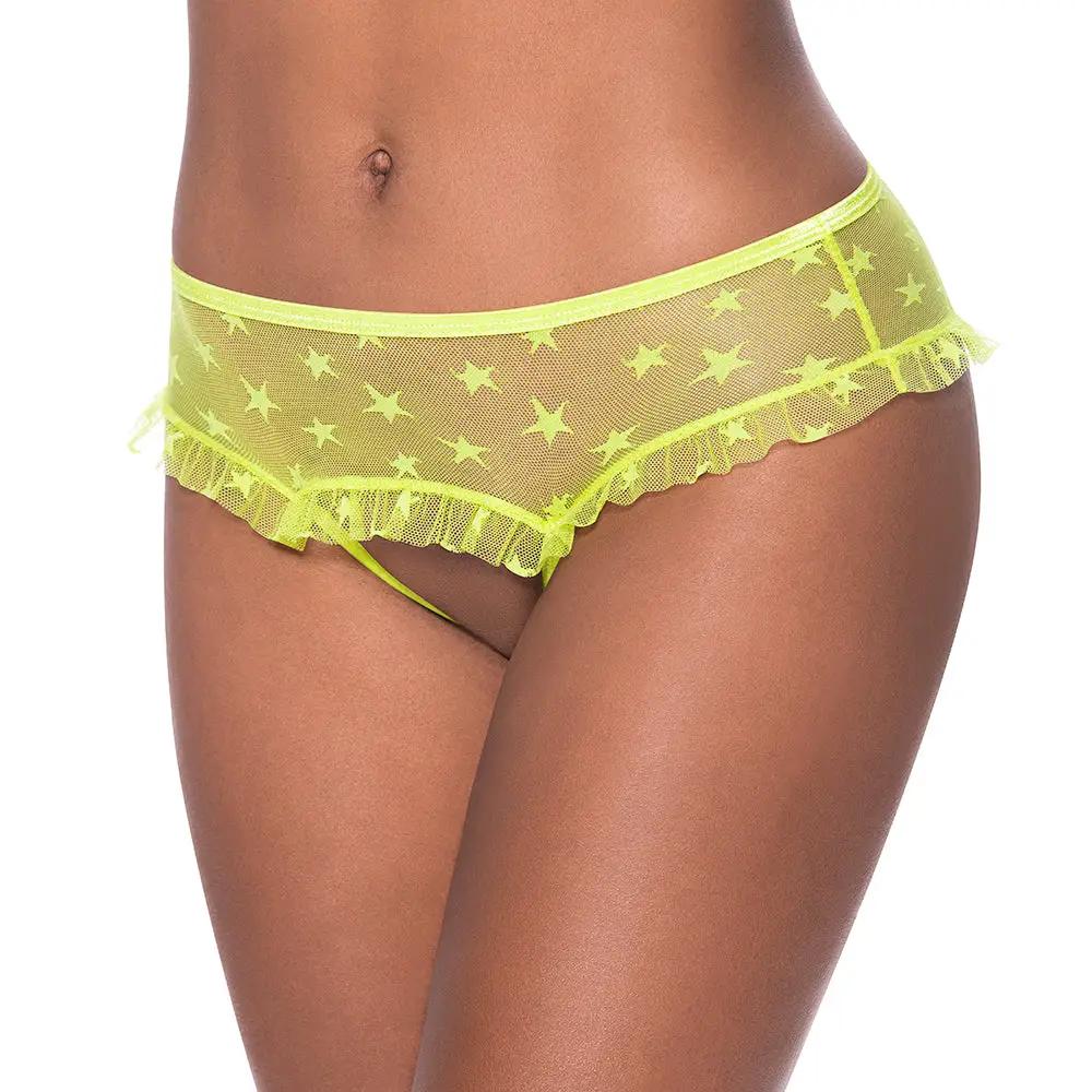 Magic Silk Sweetums Skirted Hipster with Open Crotch Panty Pina Colada L/XL by Magic Silk