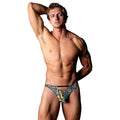Male Power The Matchmaker Thong with 2 Rings Multi Animal L/XL by Male Power