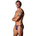 Male Power The Matchmaker Jock with Front Condom Pouch Rainbow S/M by Male Power
