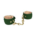 Green PU Ankle Cuffs With Plush Lining by Spartacus