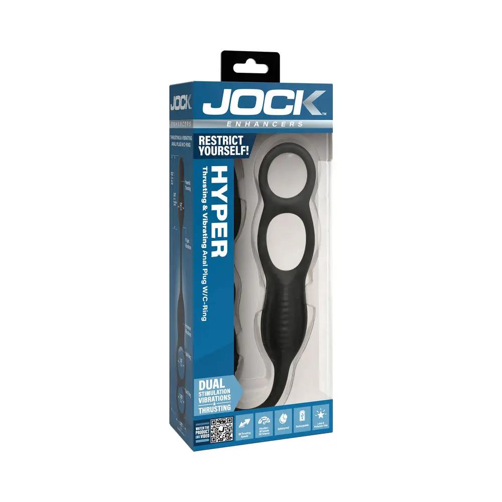JOCK Silicone Vibrating Plug with Cock & Ball Ring and Remote by Curve Novelties