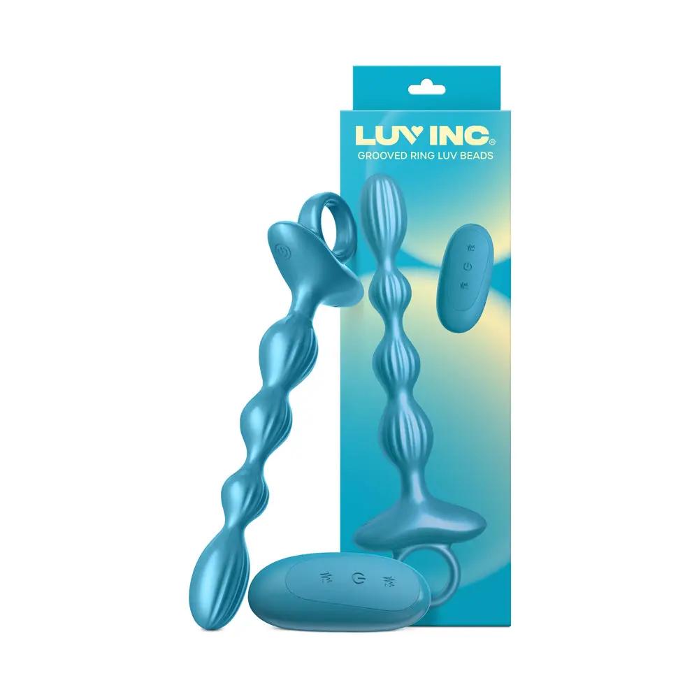 Luv Inc Gr41: Grooved Ring Luv Beads Metallic Blue by Luv Inc.