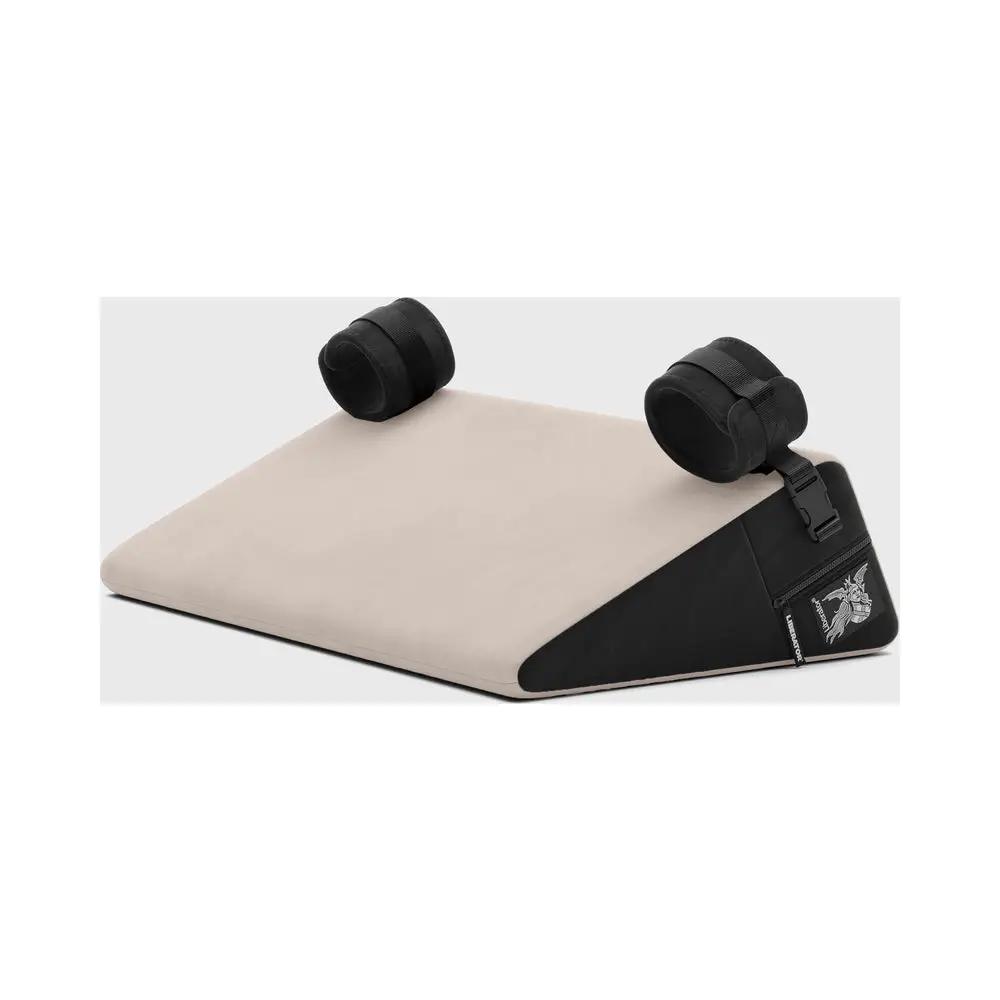 Liberator Black Label Wedge 24 in. Sex Position Pillow with Cuffs Décor Velvet Cream by Liberator