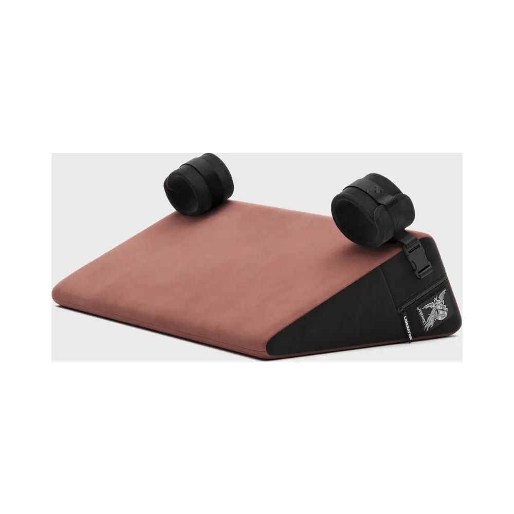 Liberator Black Label Wedge 24 in. Sex Position Pillow with Cuffs Décor Velvet Mauve by Liberator