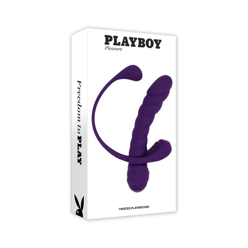 Playboy Twisted Playground Rechargeable Triple Stimulator Vibe Silicone Purple Acai by Playboy