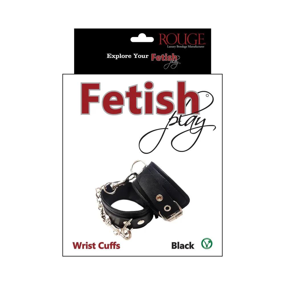 Rouge Fetish Play Vegan Wrist Cuffs Black by Rouge Garments