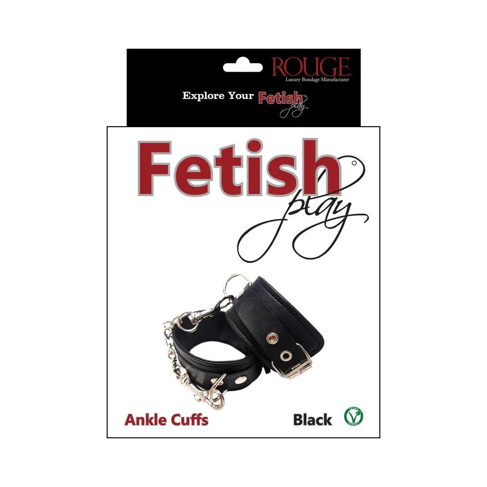 Rouge Fetish Play Vegan Ankle Cuffs Black by Rouge Garments