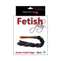 Rouge Fetish Play Vegan Wooden Handle Flogger Black by Rouge Garments