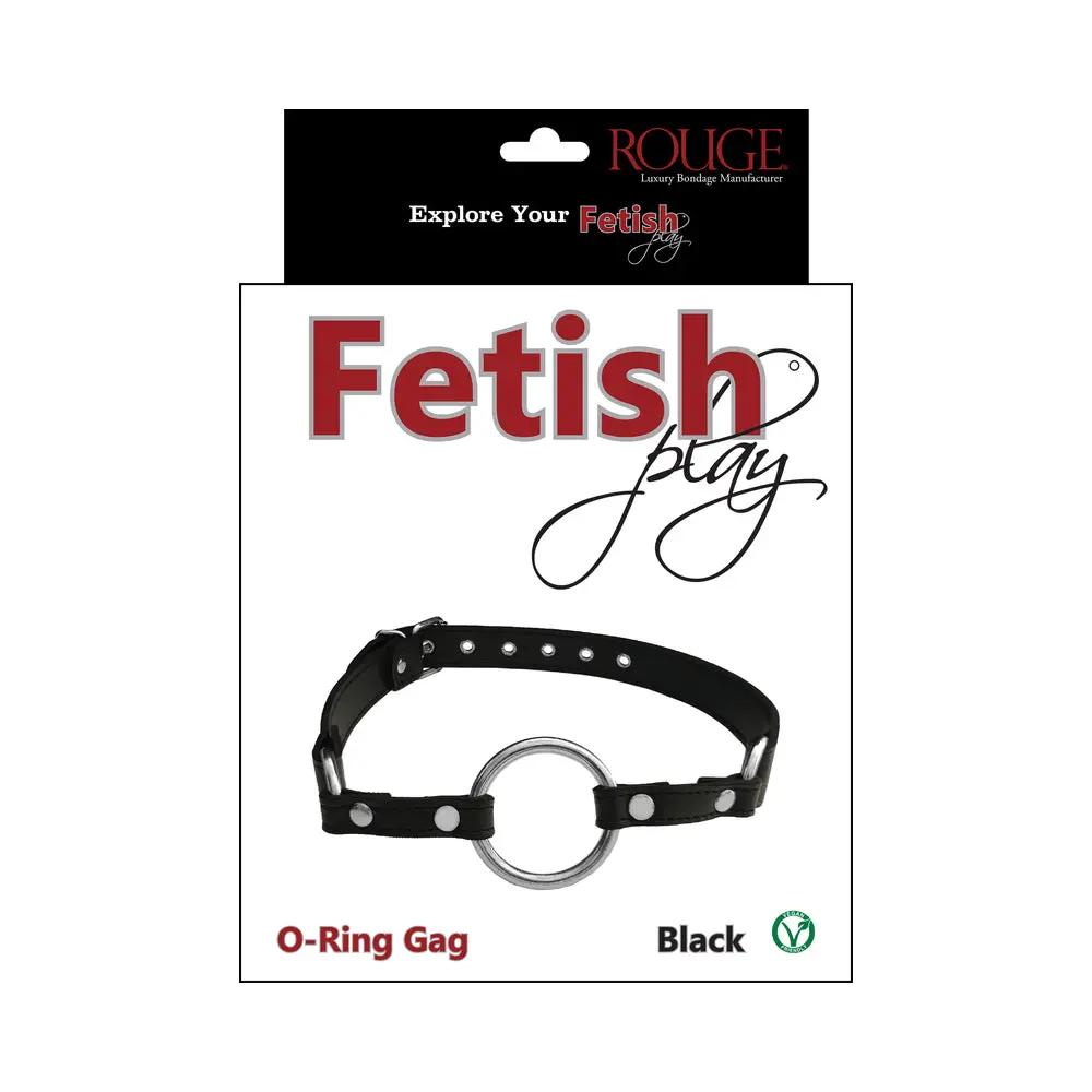Rouge Fetish Play Vegan O-Ring Gag Black by Rouge Garments