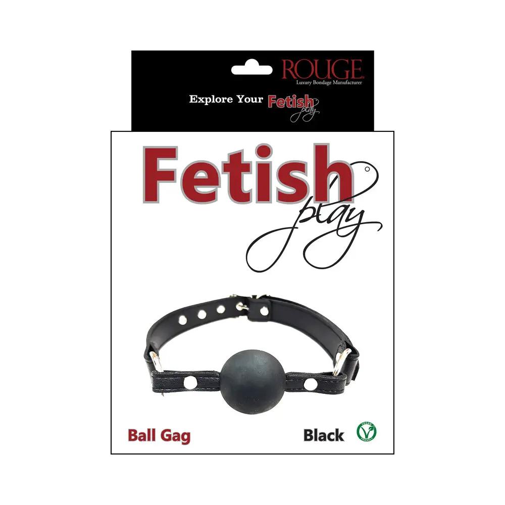 Rouge Fetish Play Vegan Ball Gag Black by Rouge Garments