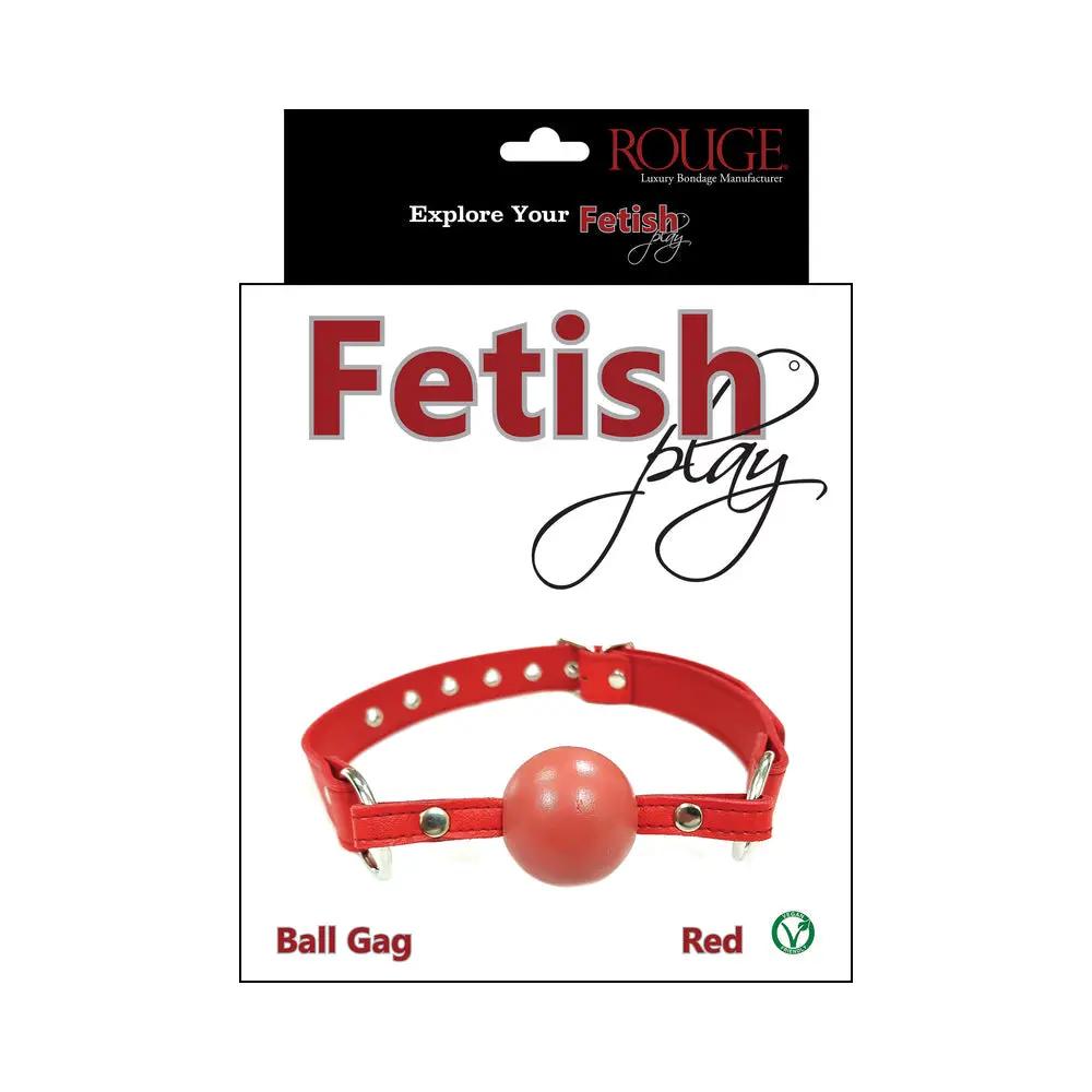 Rouge Fetish Play Vegan Ball Gag Red by Rouge Garments